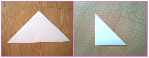 クリスマスオーナメント手作り折り紙　リボンの折り方1